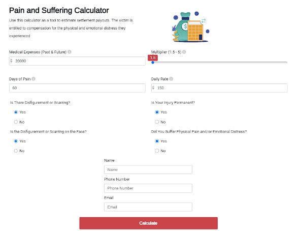 Pain and suffering calculator